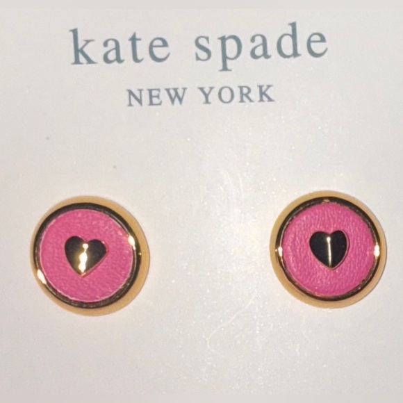 Kate Spade Pink Heart Stud ‘Heartful’ Earrings NWT - Picture 2 of 5